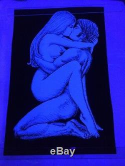 Vintage Blue Passion Blacklight Poster 1970 Original 21x32 Houston 11B44 Nude