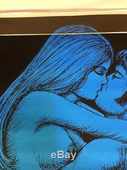 Vintage Blue Passion Blacklight Poster 1970 Original 21x32 Houston 11B44 Nude