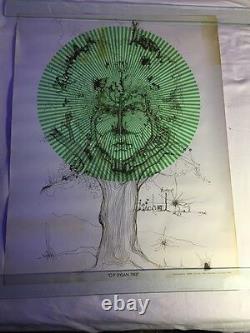 Vintage Bob O P Dylan Tree 1960's Original Blacklight Poster 22x28 Very Rare