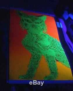 Vintage Brady Bunch 1967 RelicElectric Cat Blacklight Poster From Girls' Room