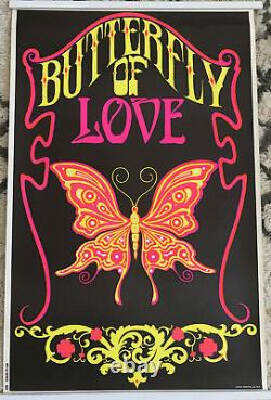 Vintage Brady Bunch 1969 RelicButterfly of LoveBlacklight Poster/Girls' Room