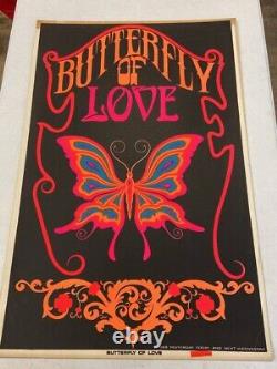 Vintage Brady Bunch 1969 RelicButterfly of LoveBlacklight Poster/Girls' Room