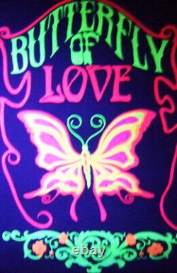 Vintage Brady Bunch 1969 RelicButterfly of LoveBlacklight Poster/Girls' Room