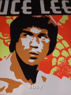 Vintage Bruce Lee Aquarius Black Light Velvet Poster 24x35 Very Rare
