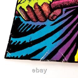 Vintage Bruce Lee Big Boss Flocked Velvet Black Light Poster 33.5 x 21.5