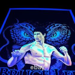 Vintage Bruce Lee Dragon Eyes Flocked Velvet 23x35 Blacklight Poster Scorpio