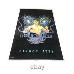 Vintage Bruce Lee Dragon Eyes Flocked Velvet 23x35 Blacklight Poster Scorpio
