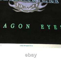 Vintage Bruce Lee Dragon Eyes Flocked Velvet 23x35 Blacklight Poster Scorpio