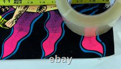 Vintage Bruce Lee Kung Fu Black Light Flocked Velvet Poster 1976 Pro Arts