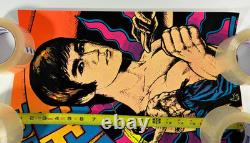 Vintage Bruce Lee Kung Fu Black Light Flocked Velvet Poster 1976 Pro Arts