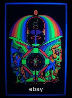 Vintage CELESTIAL ODYSSEY blacklight poster Psychedelic alien tech 1972 NOS