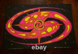Vintage COSMIC Blacklight Poster 1970 Houston Galaxy Ying Yang Eye Space Trippin