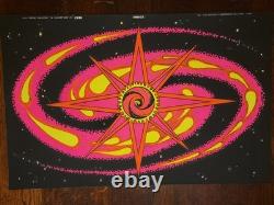 Vintage COSMIC Blacklight Poster 1970 Houston Galaxy Ying Yang Eye Space Trippin