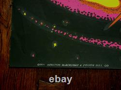 Vintage COSMIC Blacklight Poster 1970 Houston Galaxy Ying Yang Eye Space Trippin