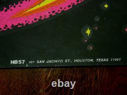 Vintage COSMIC Blacklight Poster 1970 Houston Galaxy Ying Yang Eye Space Trippin