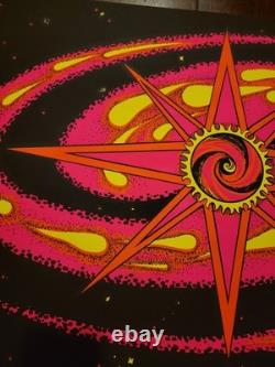 Vintage COSMIC Blacklight Poster 1970 Houston Galaxy Ying Yang Eye Space Trippin