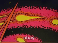 Vintage COSMIC Blacklight Poster 1970 Houston Galaxy Ying Yang Eye Space Trippin