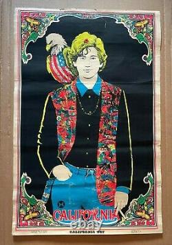 Vintage California Boy 1970 John Charles Psychedelic Black Light Poster
