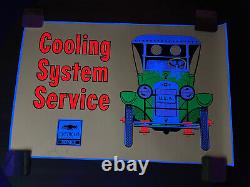 Vintage Chevrolet Blacklight Poster Ultra Glow Chevy Cooling System Service