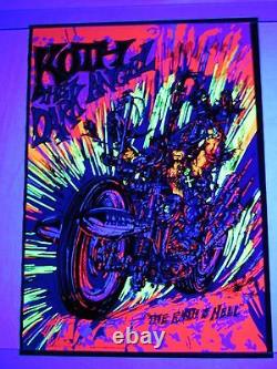 Vintage Chopper Bike Blacklight Poster KOTH DARK ANGEL EARTH IS HELL MOTORCYCLE