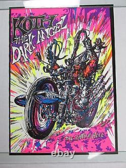 Vintage Chopper Bike Blacklight Poster KOTH DARK ANGEL EARTH IS HELL MOTORCYCLE