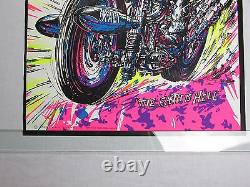 Vintage Chopper Bike Blacklight Poster KOTH DARK ANGEL EARTH IS HELL MOTORCYCLE