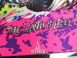 Vintage Chopper Bike Blacklight Poster KOTH DARK ANGEL EARTH IS HELL MOTORCYCLE