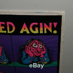 Vintage Crumb Stoned Agin Blacklight Poster 1971 Weed 420 Marijuana Headshop Nos