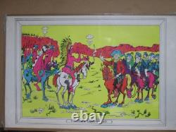 Vintage Custer's last stand parody black light Poster 1970's western 20262