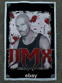 Vintage DMX Blacklight Poster Flocked Ruff Ryders 1999 Hip Hop Rap Y2K Retro