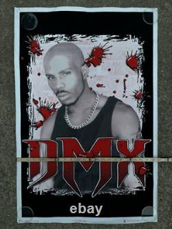 Vintage DMX Blacklight Poster Flocked Ruff Ryders 1999 Hip Hop Rap Y2K Retro