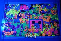 Vintage Disney Orgy Blacklight Poster Wally Wood 1967 23x35 Hard To Find