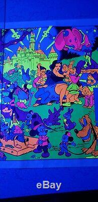 Vintage Disney Orgy Blacklight Poster Wally Wood 1967 23x35 Hard To Find