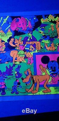 Vintage Disney Orgy Blacklight Poster Wally Wood 1967 23x35 Hard To Find