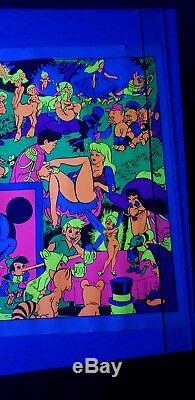 Vintage Disney Orgy Blacklight Poster Wally Wood 1967 23x35 Hard To Find