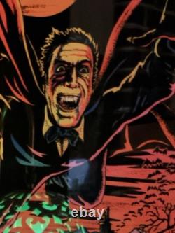 Vintage Dracula Vampire Black Light Poster Art Univeral Monster Horror 1970 USA