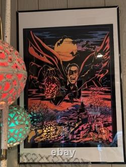 Vintage Dracula Vampire Black Light Poster Art Univeral Monster Horror 1970 USA