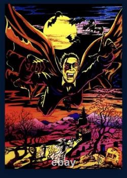 Vintage Dracula Vampire Black Light Poster Art Univeral Monster Horror 1970 USA