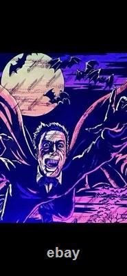 Vintage Dracula Vampire Black Light Poster Art Univeral Monster Horror 1970 USA
