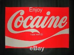 Vintage ENJOY COCAINE blacklight poster VERY RARE original period piece 1960's