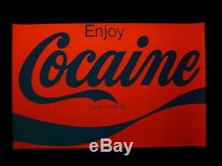 Vintage ENJOY COCAINE blacklight poster VERY RARE original period piece 1960's