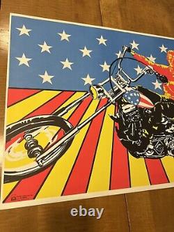 Vintage Easy Rider Peter Fonda Blacklight Poster Original 1971