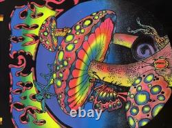 Vintage Eat Me Psychedelic Blacklight Velvet Flocked Poster Funky Enterprises