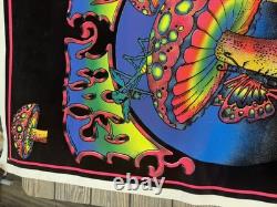 Vintage Eat Me Psychedelic Blacklight Velvet Flocked Poster Funky Enterprises