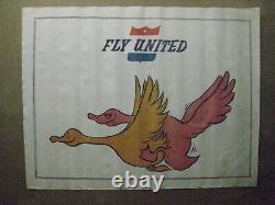 Vintage FLY UNITED Parody Black Light Poster 1970's In#G4668