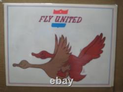 Vintage FLY UNITED Parody Poster 1970's airlines In#G6768