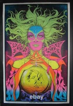 Vintage FORTUNE TELLER blacklight poster big 26 x 40 Fantasy Astrology 1972 NOS