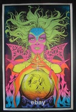 Vintage FORTUNE TELLER blacklight poster big 26 x 40 Fantasy Astrology 1972 NOS