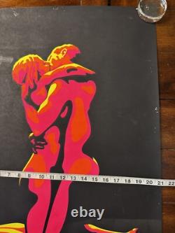 Vintage Flaming Lovers Black Light Poster 25 x 21