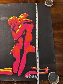 Vintage Flaming Lovers Black Light Poster 25 x 21